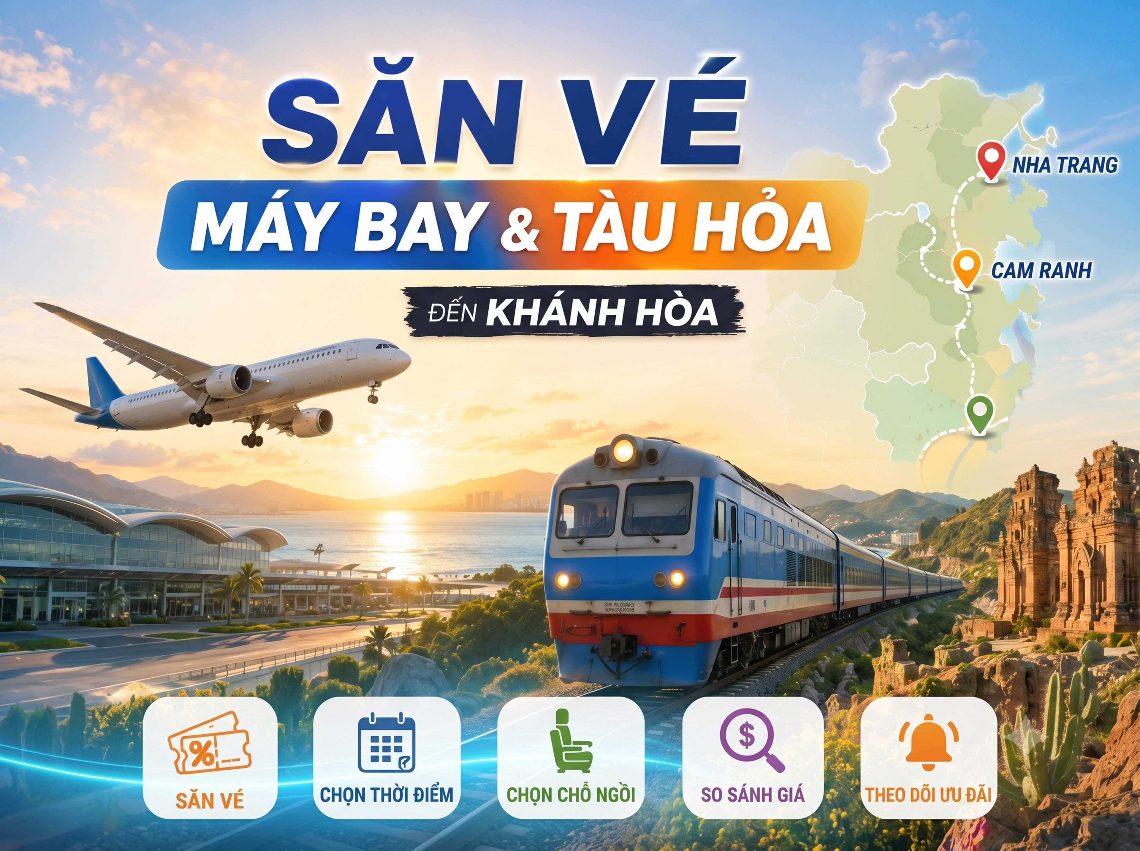 How to hunt for flight and train tickets to Khanh Hoa - Hình 1